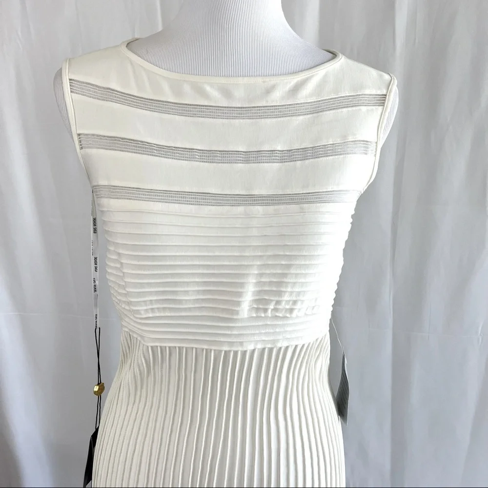 💕Host Pick💕 Tadashi Shoji Ivory Jersey Mesh Illusion Gown Dress Retail $650